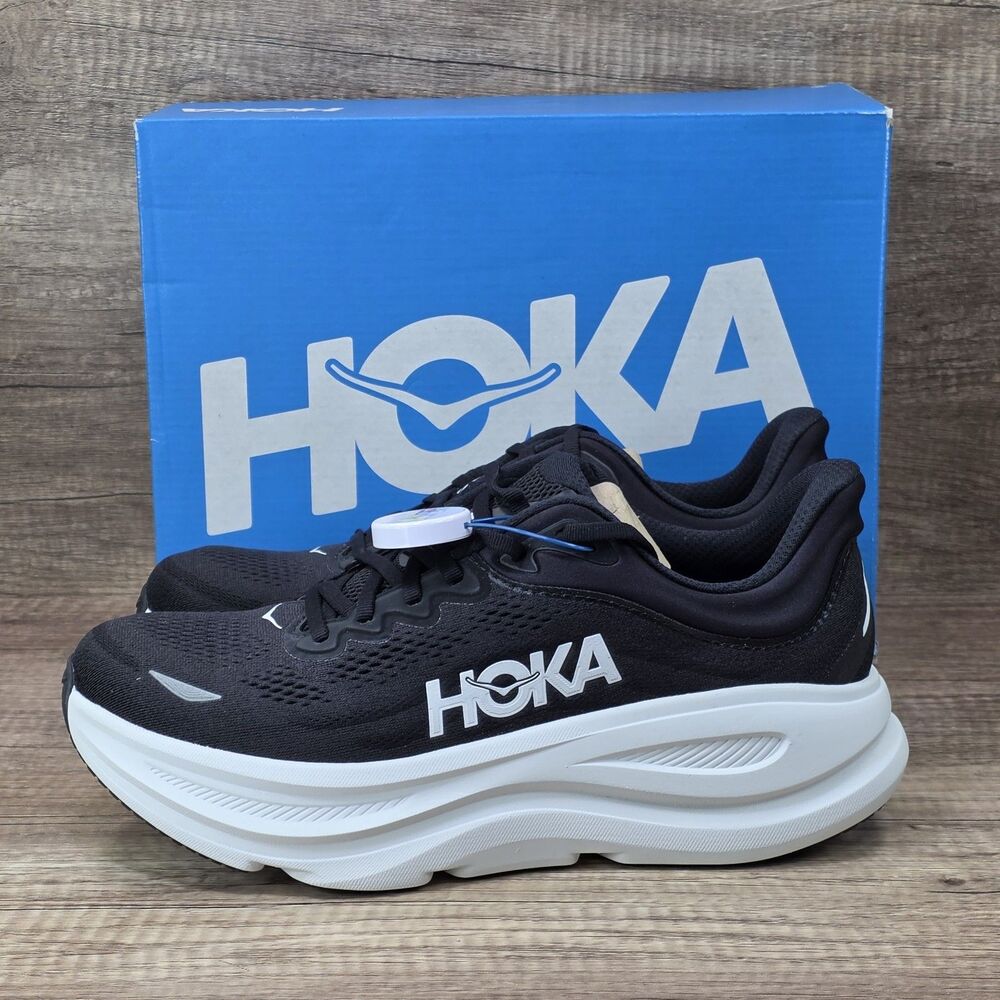 Hoka One Bondi 9 Men's Size 9.5D Black White Shoes 1162011 BWHT NEW - Picture 3 of 11